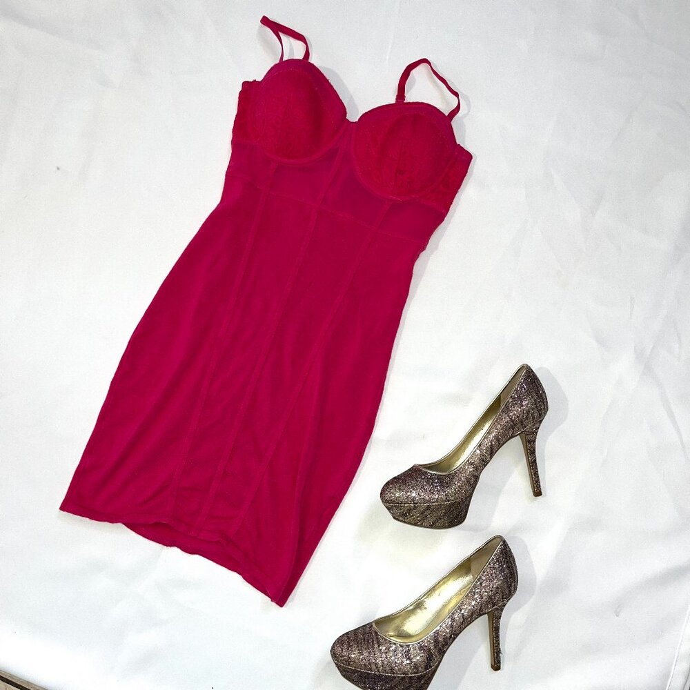 Guess Hot Pink Bodycon Dress Size S